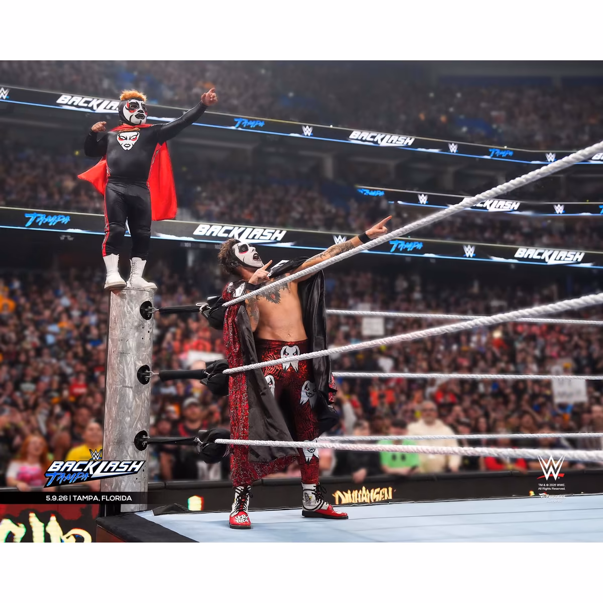 Danhausen & Minihausen WWE Unsigned 2026 Backlash In-Ring Cursed Pose Photograph
