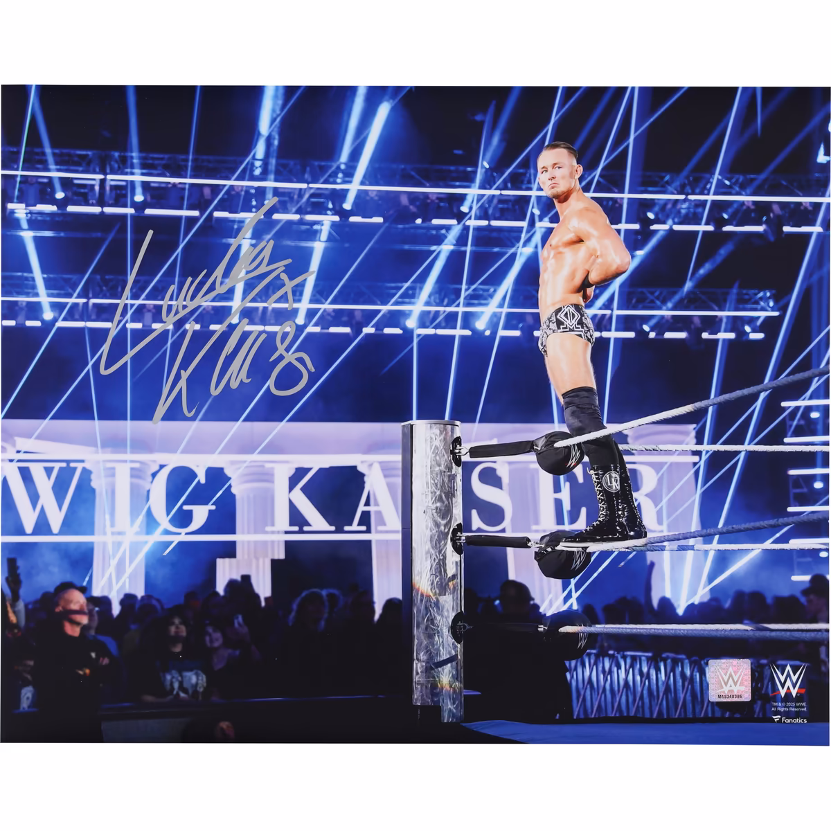 Ludwig Kaiser WWE Autographed 16" x 20" Standing On The Ropes Entrance Photograph 1 Ludwig Kaiser WWE Autographed 16" x 20" Standing On The Ropes Entrance Photograph