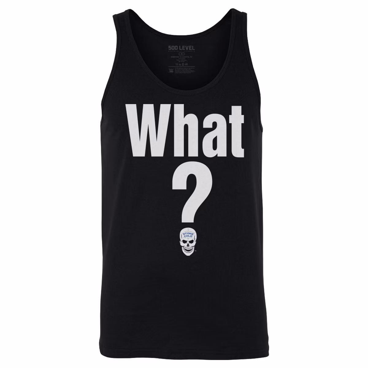 Men's 500 Level Black "Stone Cold" Steve Austin What Graphic Tank Top