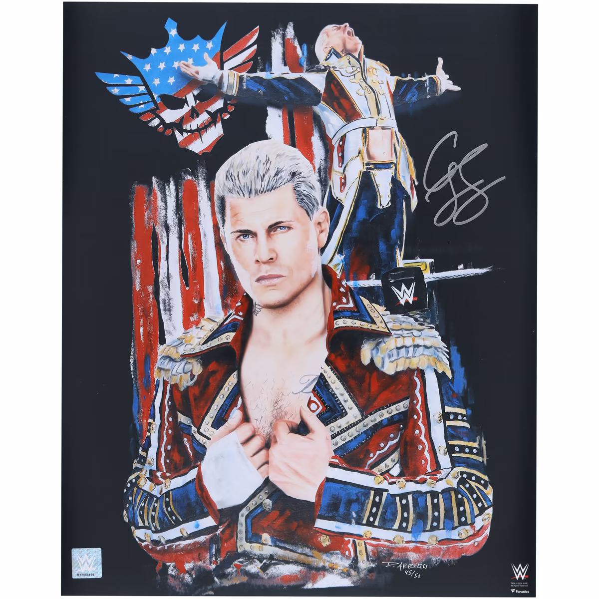 Cody Rhodes WWE Autographed 16" x 20" Photo Print - Art by David Arrigo - Limited Edition of 50 8 Cody Rhodes WWE Autographed 16" x 20" Photo Print - Art by David Arrigo - Limited Edition of 50