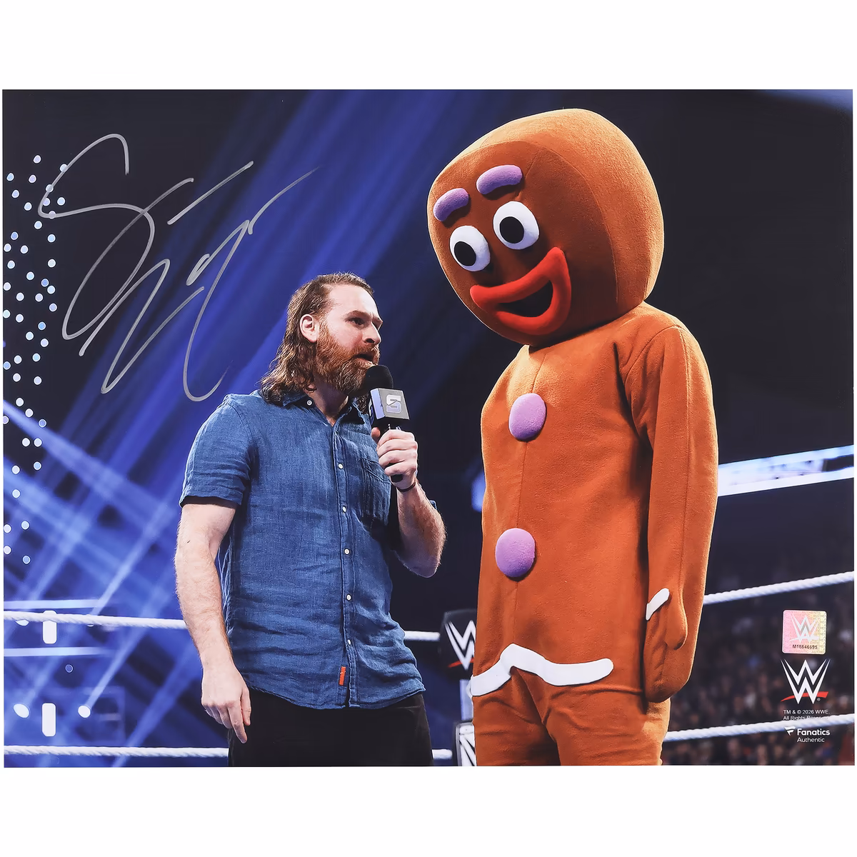 Sami Zayn WWE Autographed 16" x 20" In-Ring with Gingerbread Man Photograph 7 Sami Zayn WWE Autographed 16" x 20" In-Ring with Gingerbread Man Photograph