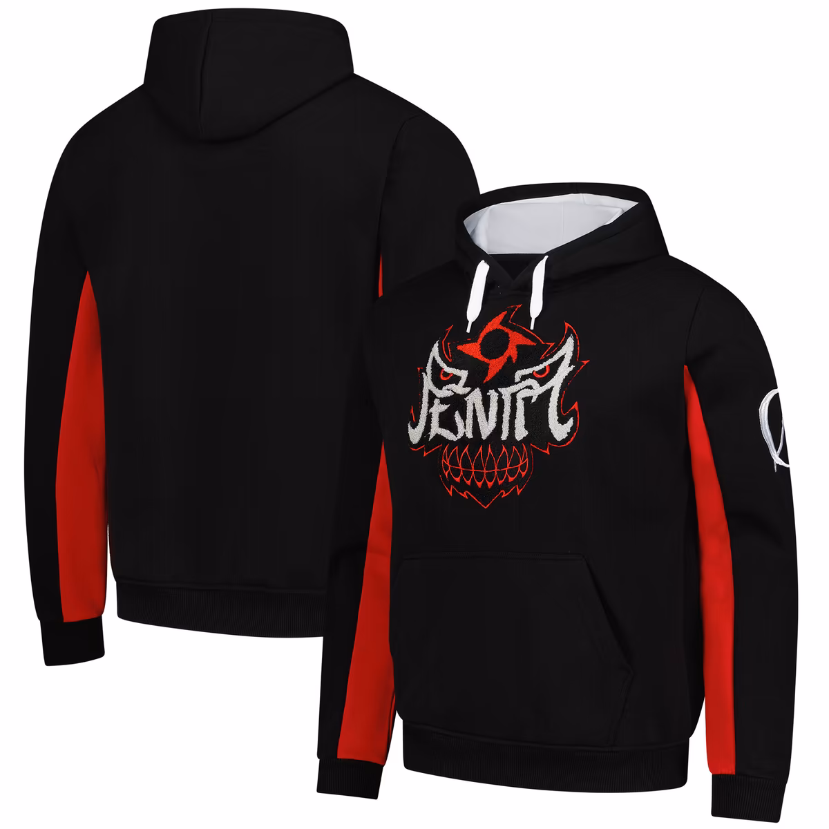 Men's WWE Authentic Black Penta Logo Chenille Pullover Hoodie 1 Men's WWE Authentic Black Penta Logo Chenille Pullover Hoodie