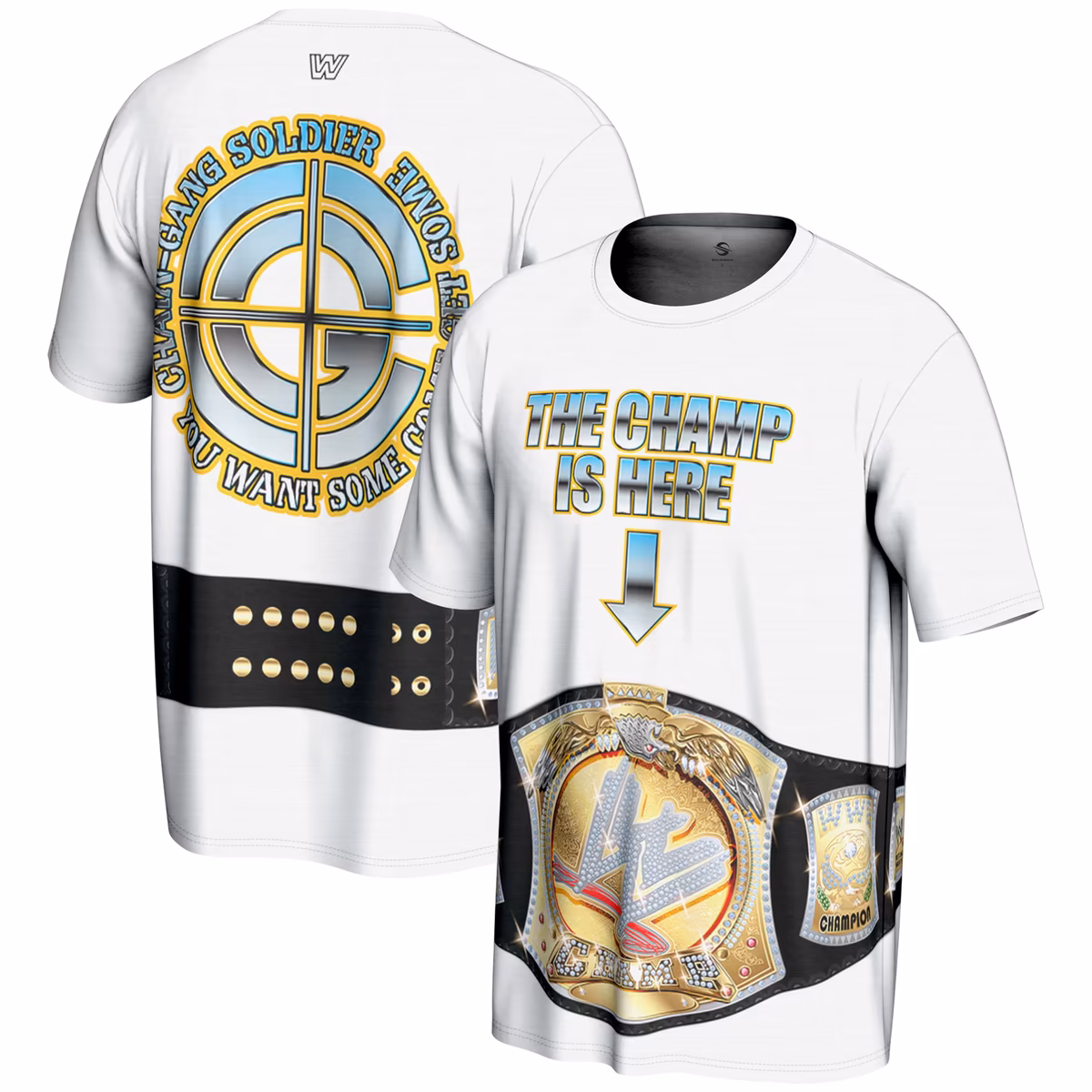 Men's ProSphere White John Cena Champ Belt T-Shirt 6 Men's ProSphere White John Cena Champ Belt T-Shirt