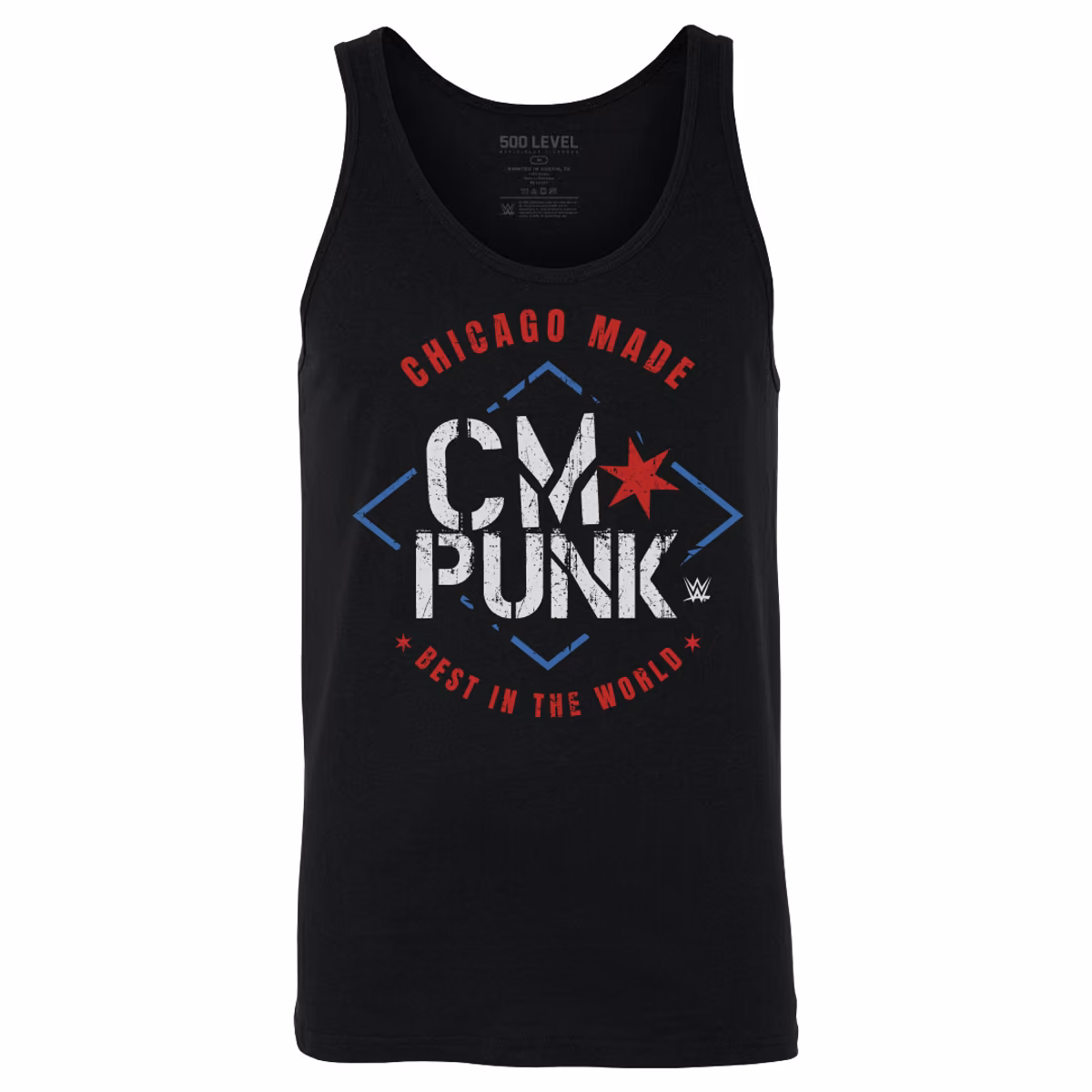 Men's 500 Level Black CM Punk Chicago Made Tank Top