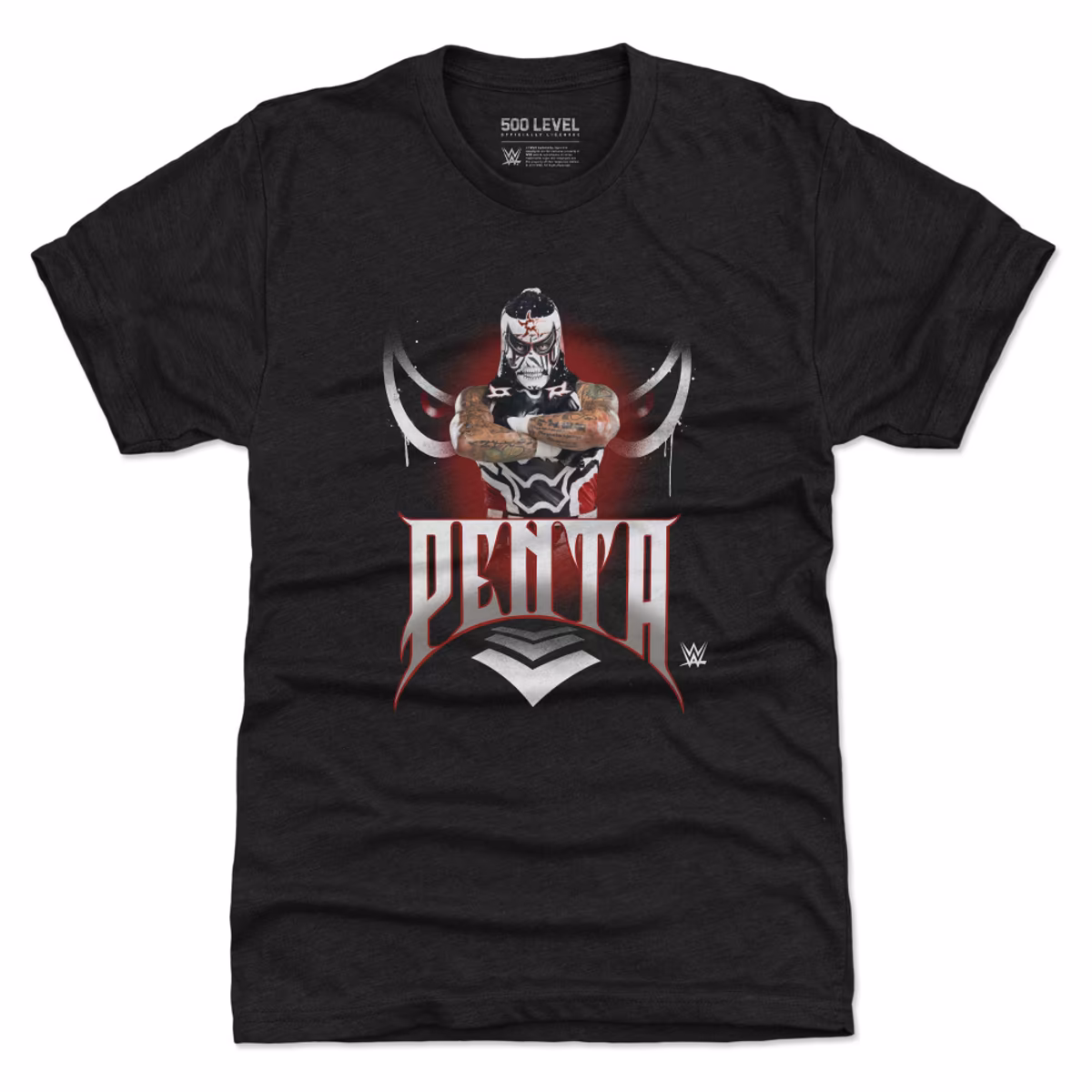 Men's 500 Level Heather Black Penta Spray Paint Tri-Blend T-Shirt