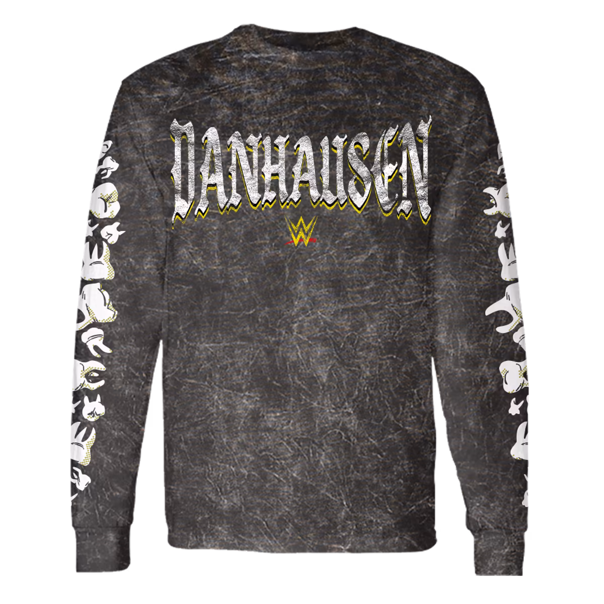 Men's Black Danhausen Cursed! Mineral Wash Long Sleeve T-Shirt 3 Men's Black Danhausen Cursed! Mineral Wash Long Sleeve T-Shirt