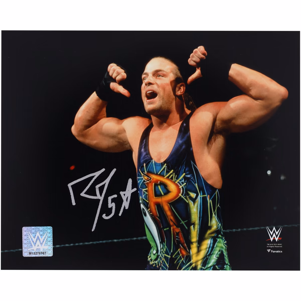Rob Van Dam WWE Autographed 8" x 10" Thumb Pointing Pose Photograph