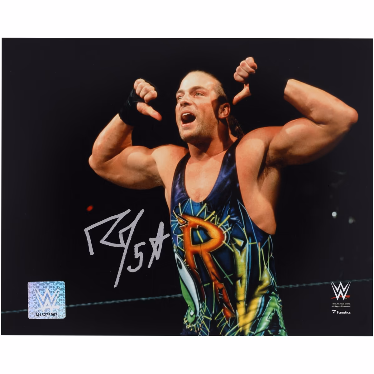 Rob Van Dam WWE Autographed 8" x 10" Thumb Pointing Pose Photograph