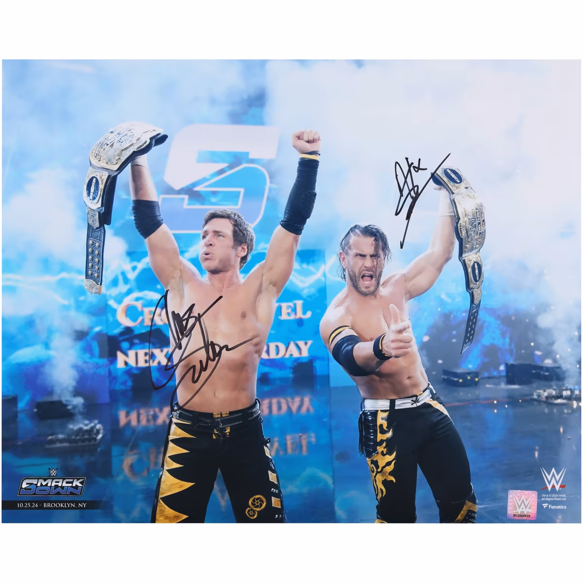 Motor City Machine Guns WWE Autographed 16" x 20" WWE Tag Team Titles Photograph