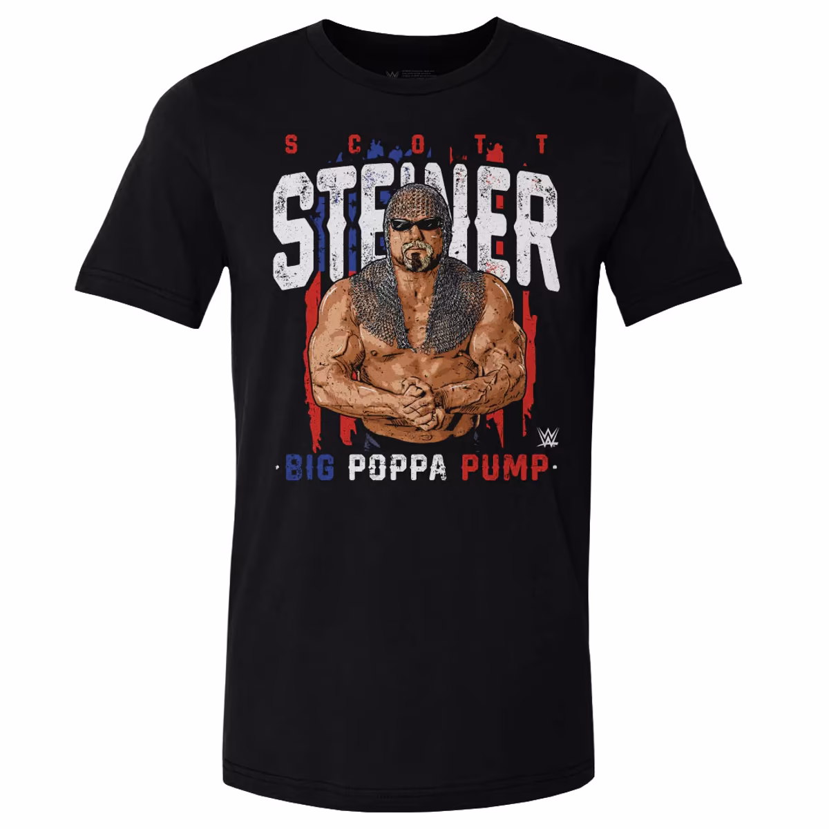 Men's 500 Level  Black Scott Steiner Big Poppa Pump T-Shirt