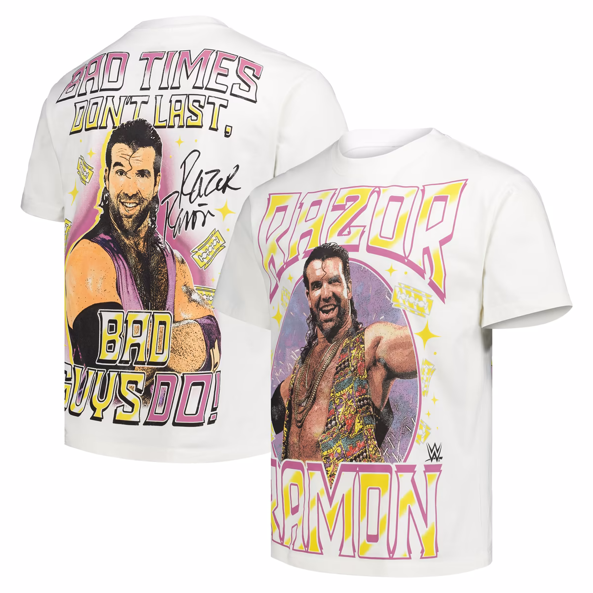 Men's Ripple Junction White Razor Ramon Bad Times Don't Last Bad Guys Do Boxy T-Shirt