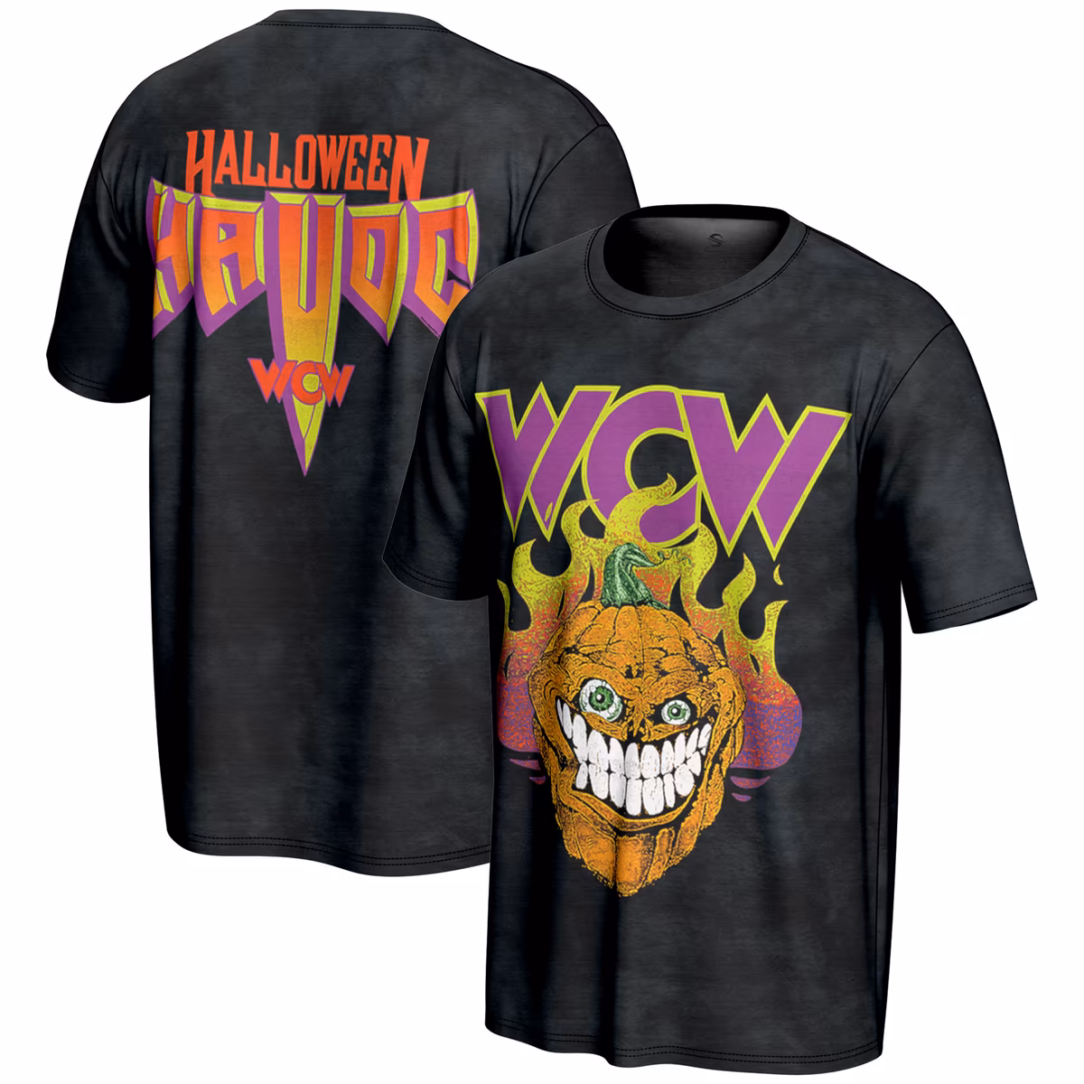 Men's ProSphere Black WCW Halloween Havoc Pumpkin T-Shirt