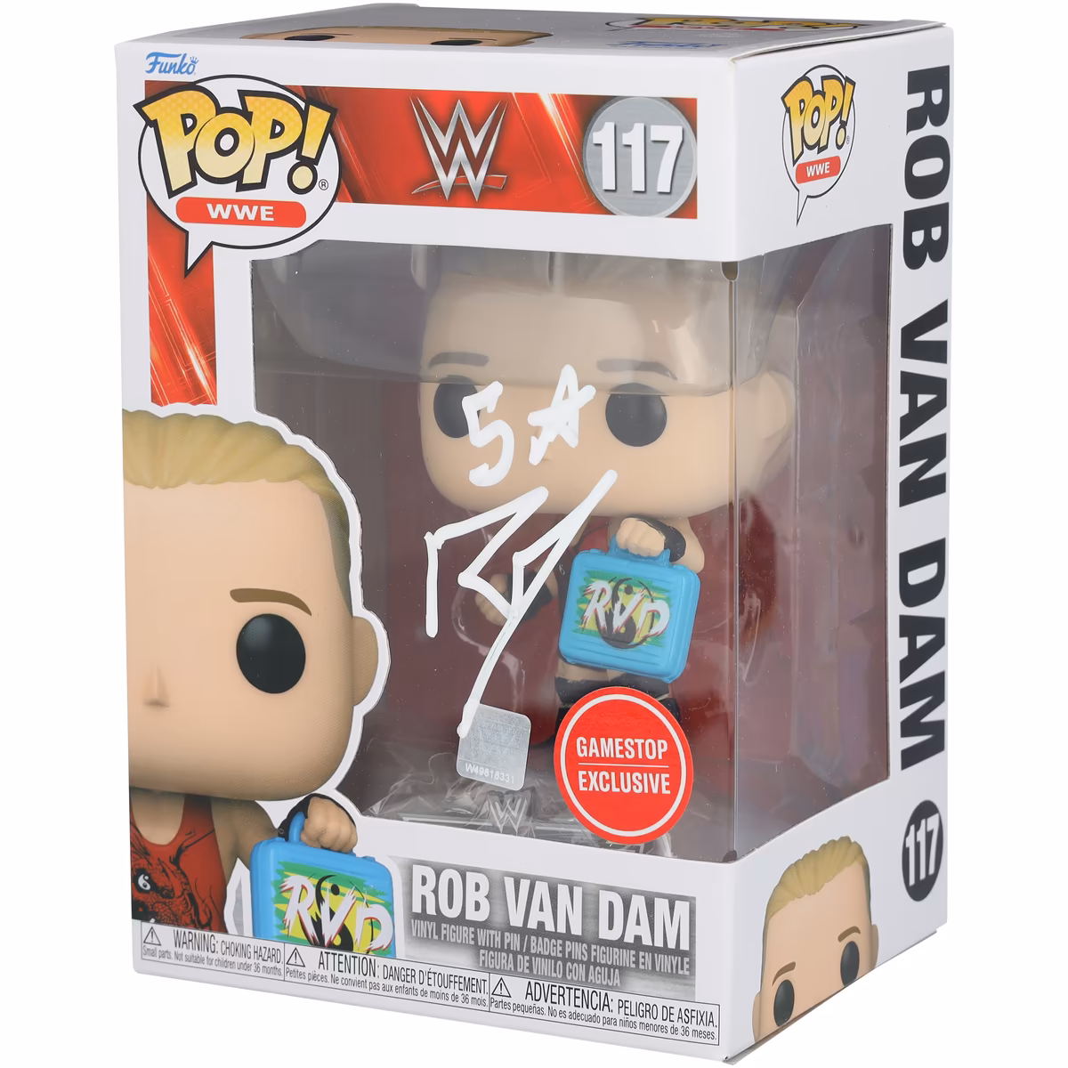 Rob Van Dam WWE Autographed GameStop Exclusive #117 Funko Pop! Figurine