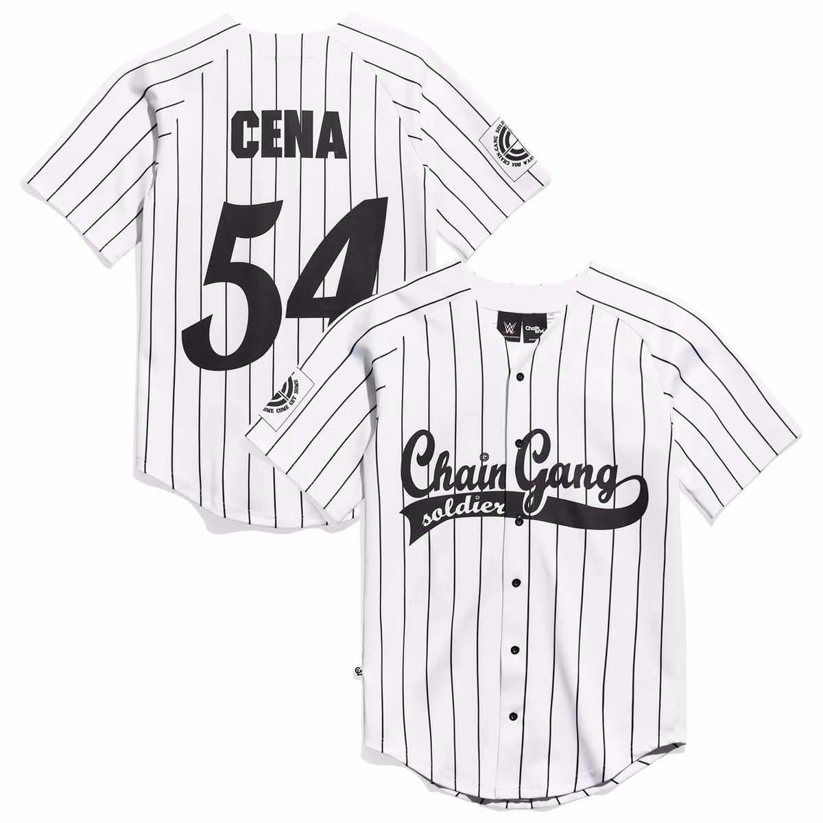 Men's Chalk Line White John Cena Chain Gang Soldier Fashion Baseball Jersey