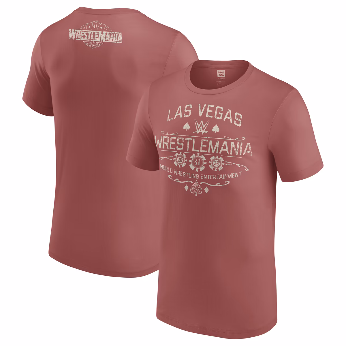 Men's Maroon WrestleMania 41 Vintage Poker Chips T-Shirt
