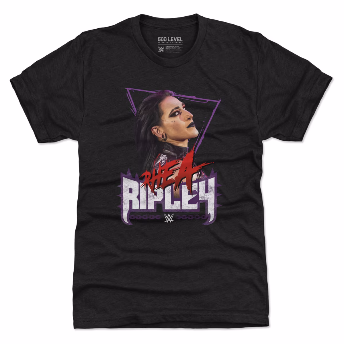 Men's 500 Level Black Rhea Ripley Grunge Tri-Blend T-Shirt 1 Men's 500 Level Black Rhea Ripley Grunge Tri-Blend T-Shirt