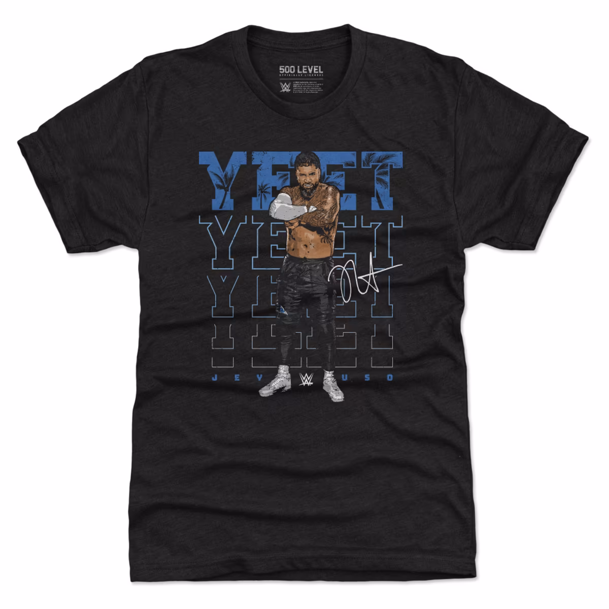 Men's 500 Level Heather Black Jey Uso Yeet Premium Tri-Blend T-Shirt 8 Men's 500 Level Heather Black Jey Uso Yeet Premium Tri-Blend T-Shirt