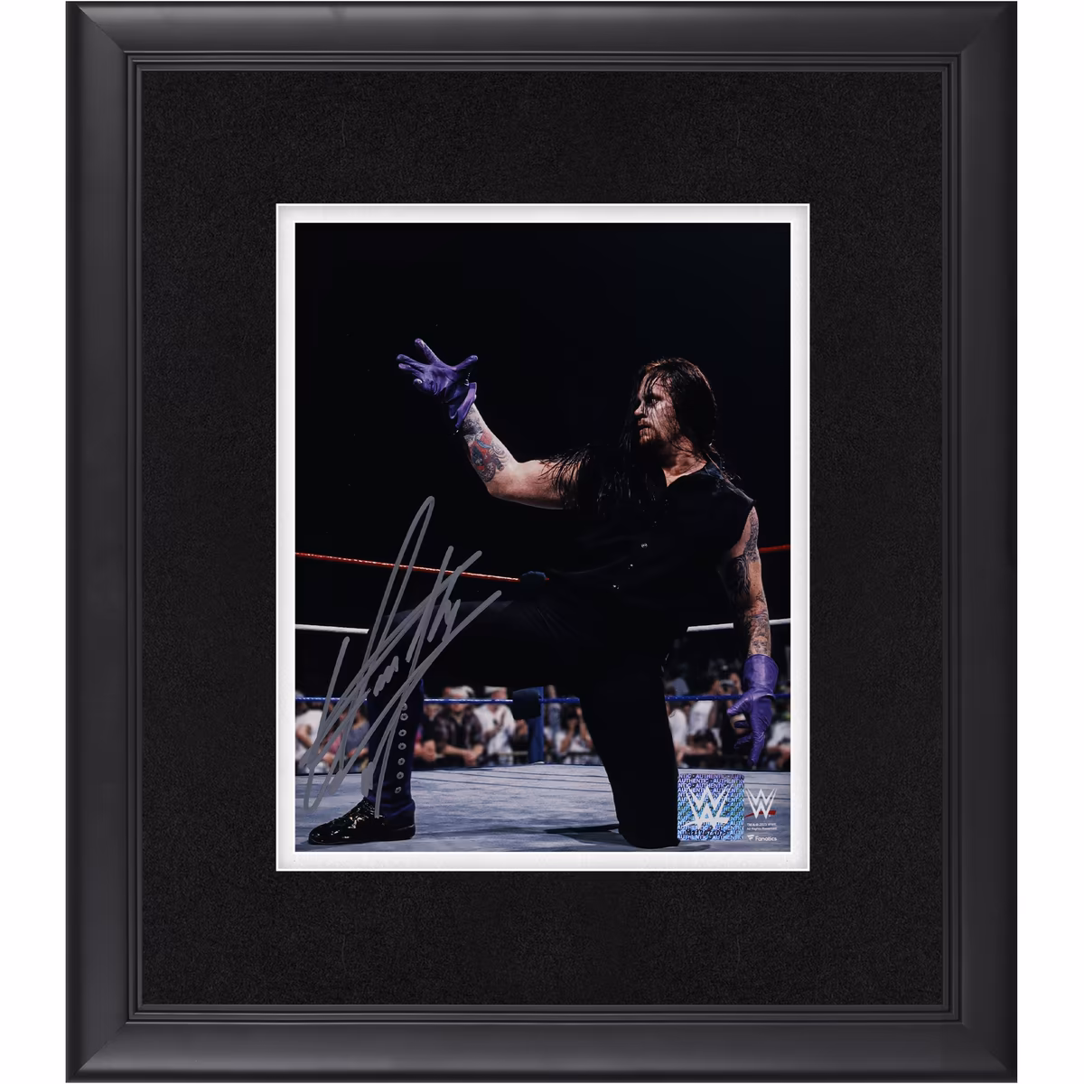 The Undertaker WWE Autographed Framed 8" x 10" In Ring Kneeling Photograph