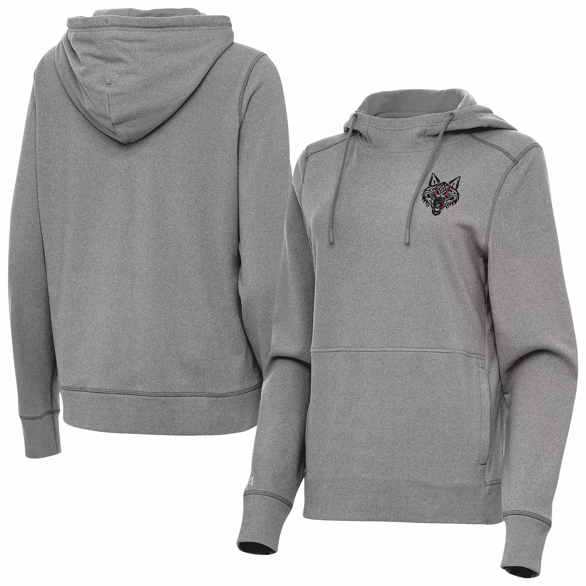 Women's Antigua Heather Gray Jacob Fatu Justice Pullover Hoodie