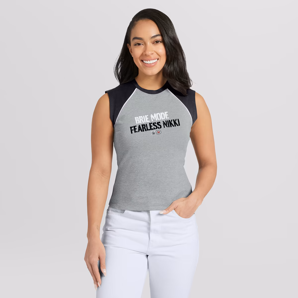 Women's WEAR by Erin Andrews Gray The Bella Twins Cropped Raglan Tank Top 10 Women's WEAR by Erin Andrews Gray The Bella Twins Cropped Raglan Tank Top