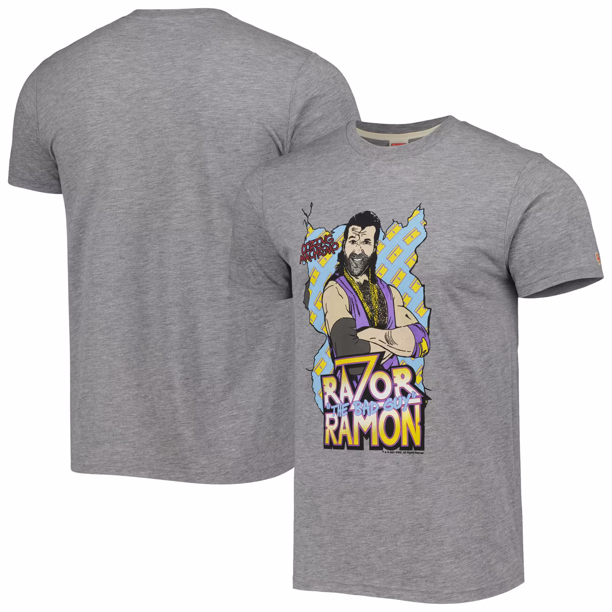Men's Homage Gray Razor Ramon WWE Tri-Blend T-Shirt