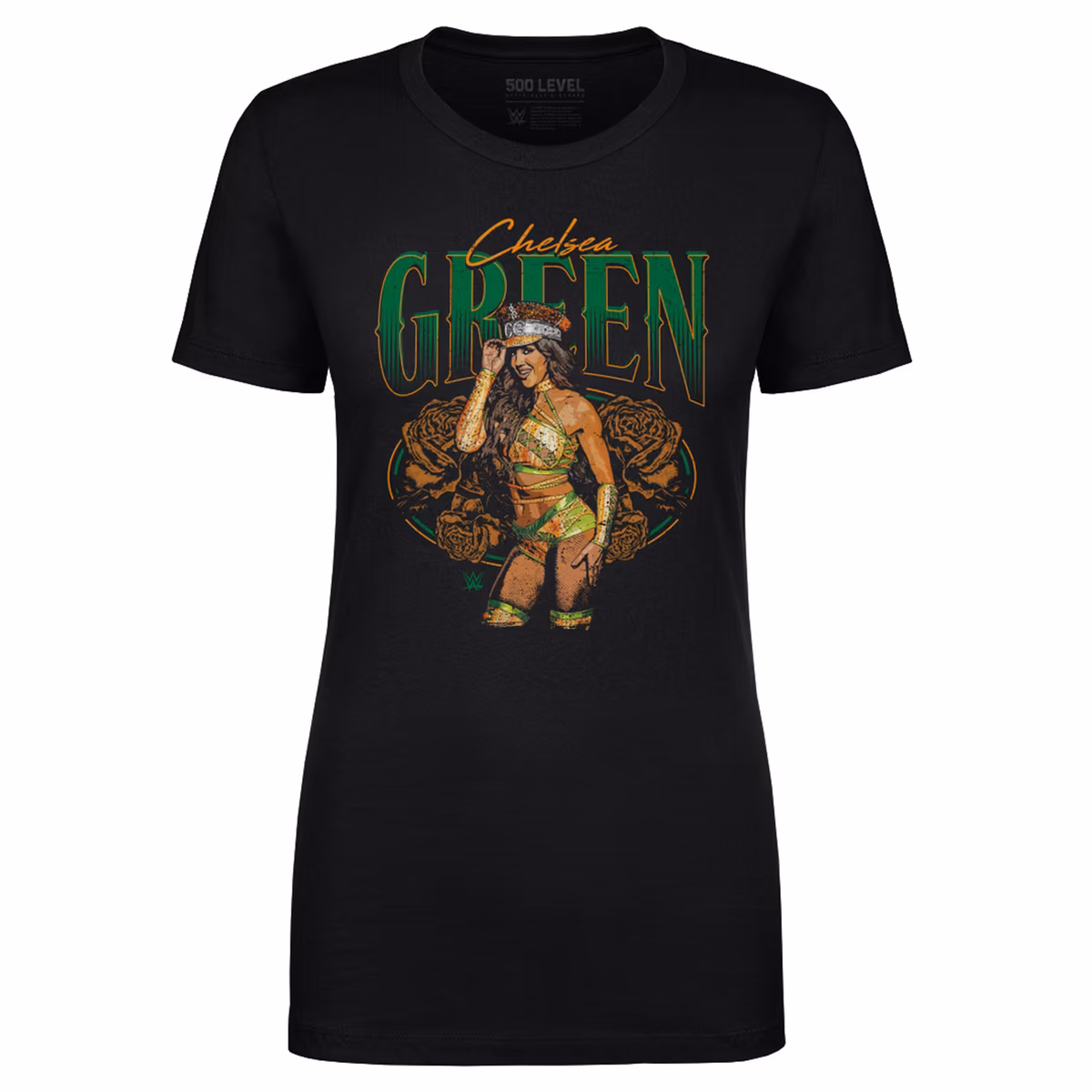 Women's 500 Level Black Chelsea Green Flowers T-Shirt 1 Women's 500 Level Black Chelsea Green Flowers T-Shirt