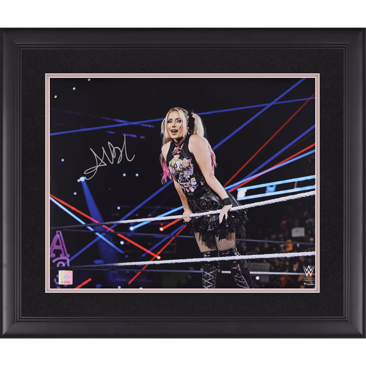 Alexa Bliss WWE Autographed Framed 16" x 20" Leaning On The Ropes Photograph