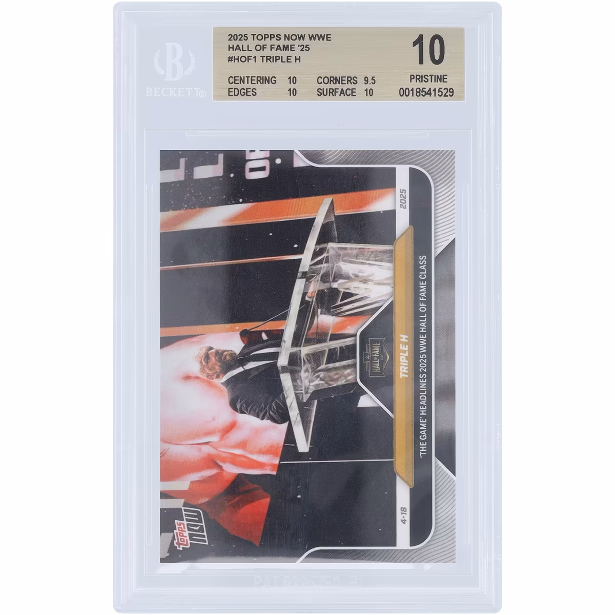 Triple H WWE 2025 Topps Now 'The Game' Headlines '25 WWE Hall of Fame Class #HOF 1 BGS Authenticated 10 Card - 10,9.5,10,10 Subgrades