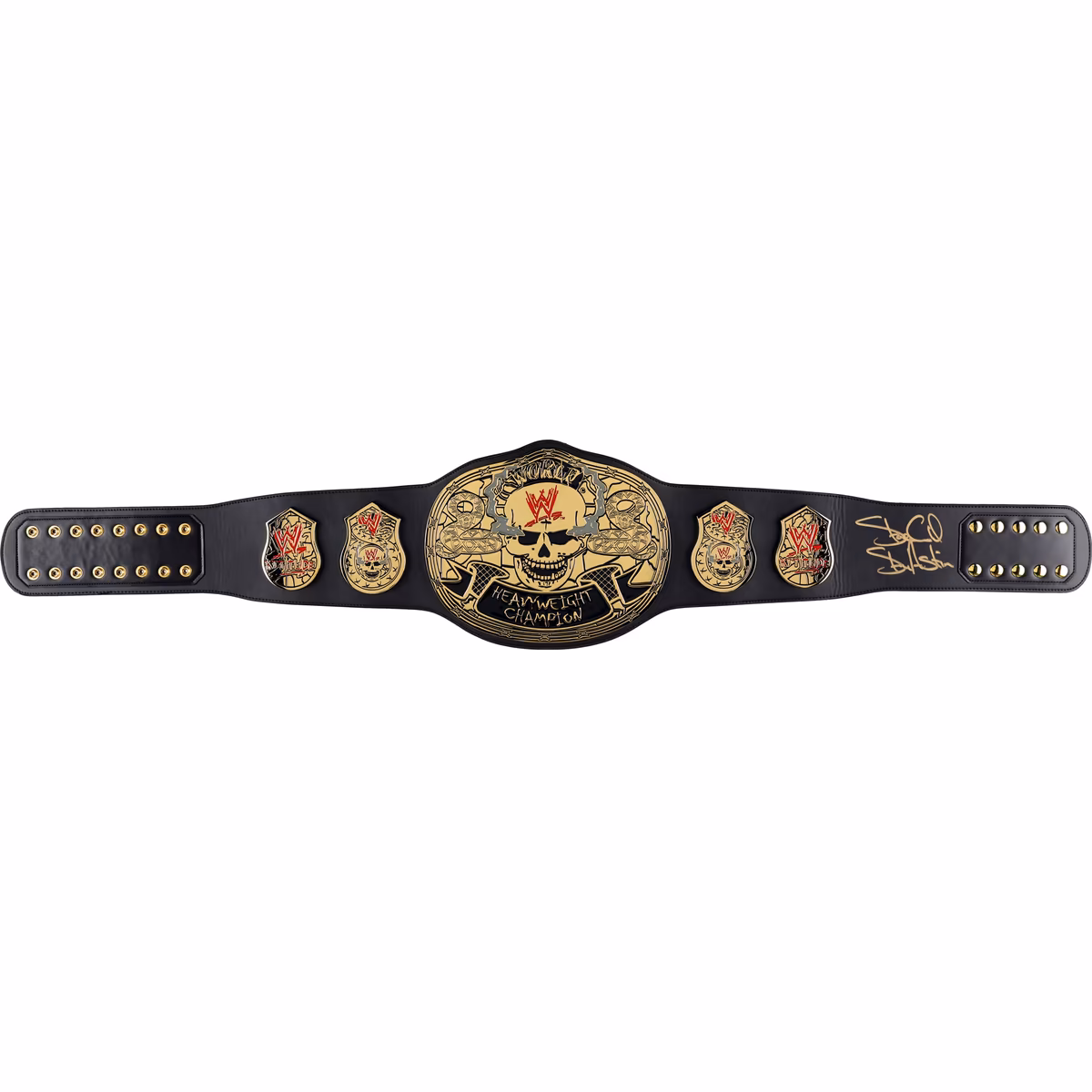 "Stone Cold" Steve Austin WWE Autographed Smoking Skull Championship Replica Title Belt