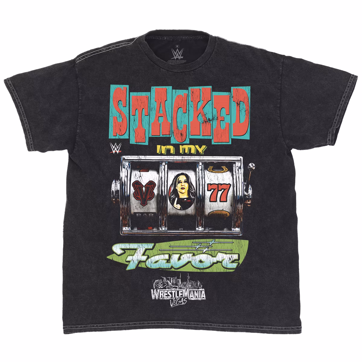 Men's Ripple Junction Black Stephanie Vaquer WrestleMania 42 Stacked In My Favor T-Shirt