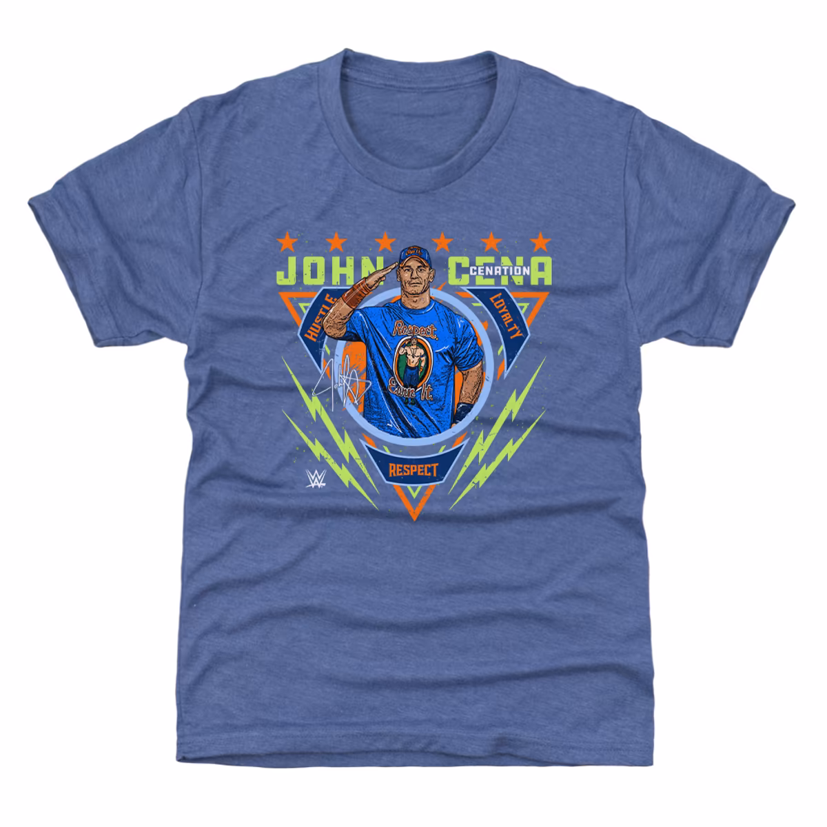 Youth 500 Level Blue John Cena Salute T-Shirt 9 Youth 500 Level Blue John Cena Salute T-Shirt