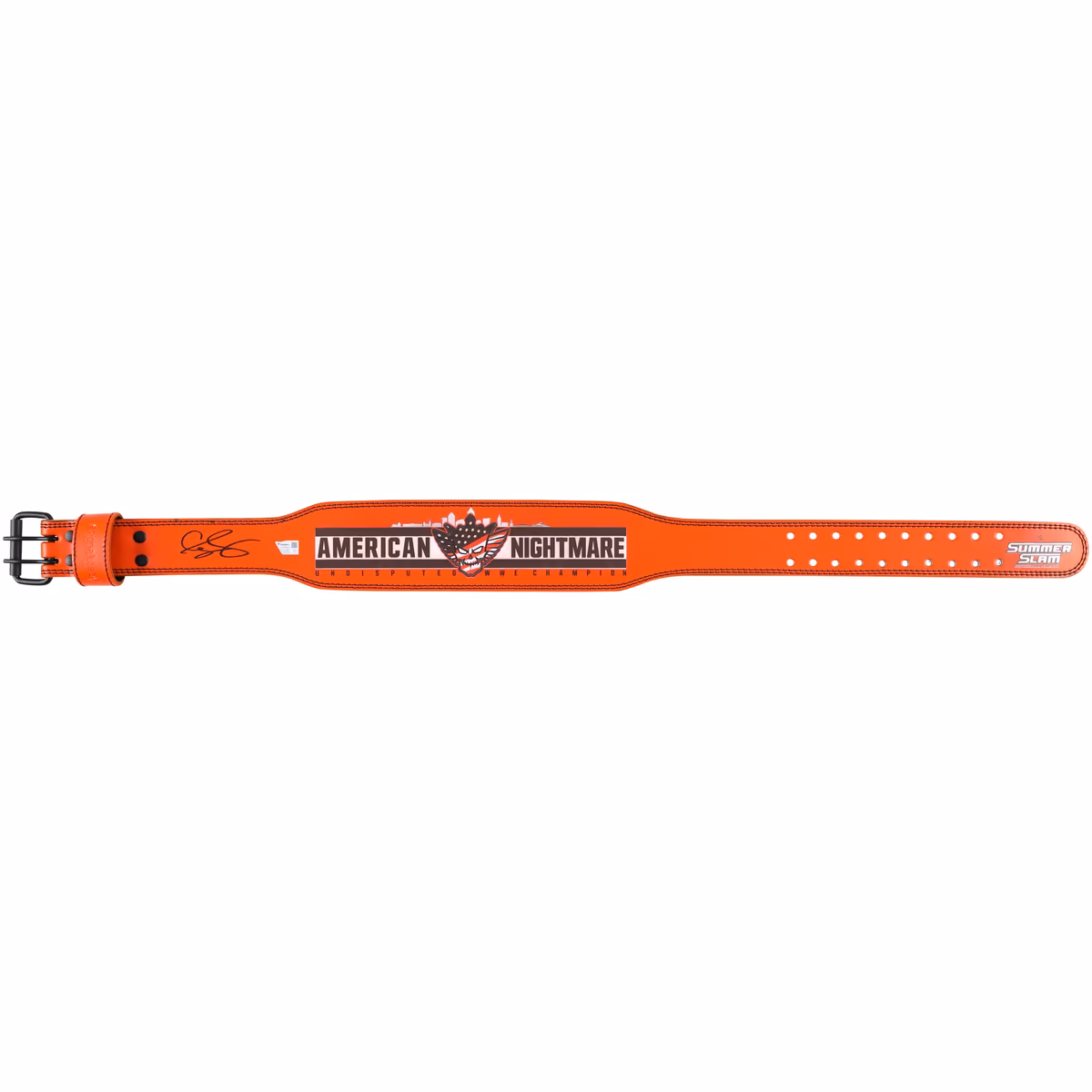 Cody Rhodes WWE Autographed Orange 2024 SummerSlam Weight Lifting Belt 2 Cody Rhodes WWE Autographed Orange 2024 SummerSlam Weight Lifting Belt