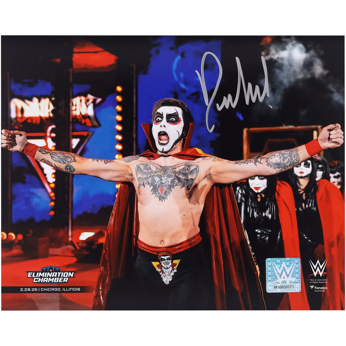 Danhausen WWE Autographed 8" x 10" Elimination Chamber Debut Photograph