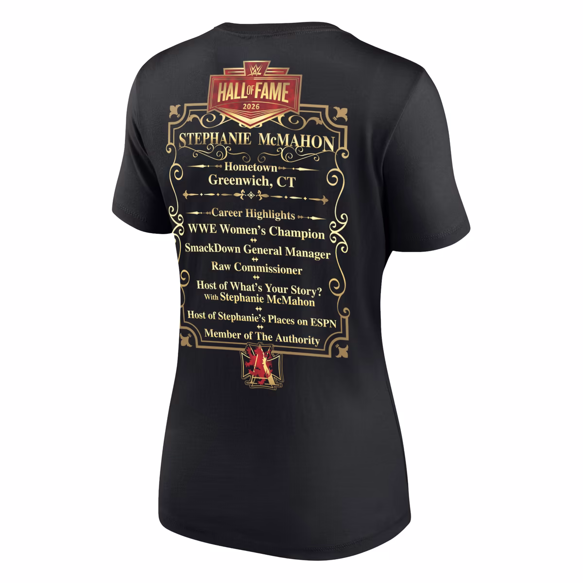 Women's Black Stephanie McMahon WWE Hall of Fame 2026 T-Shirt 4 Women's Black Stephanie McMahon WWE Hall of Fame 2026 T-Shirt