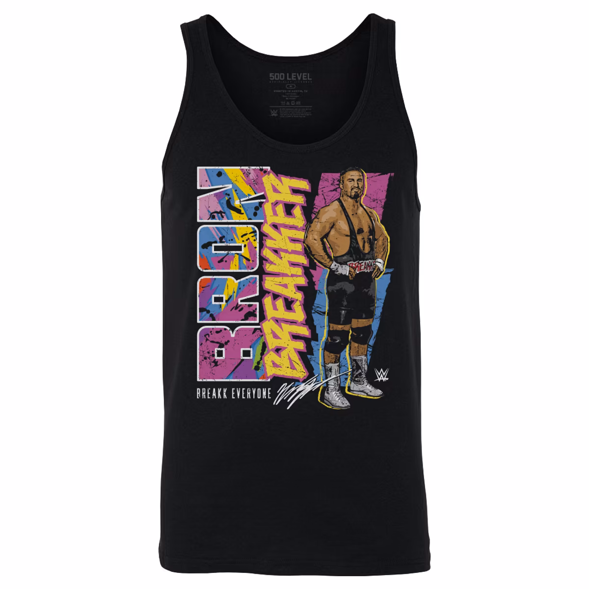 Men's 500 Level Black Bron Breakker Retro Tank Top 1 Men's 500 Level Black Bron Breakker Retro Tank Top