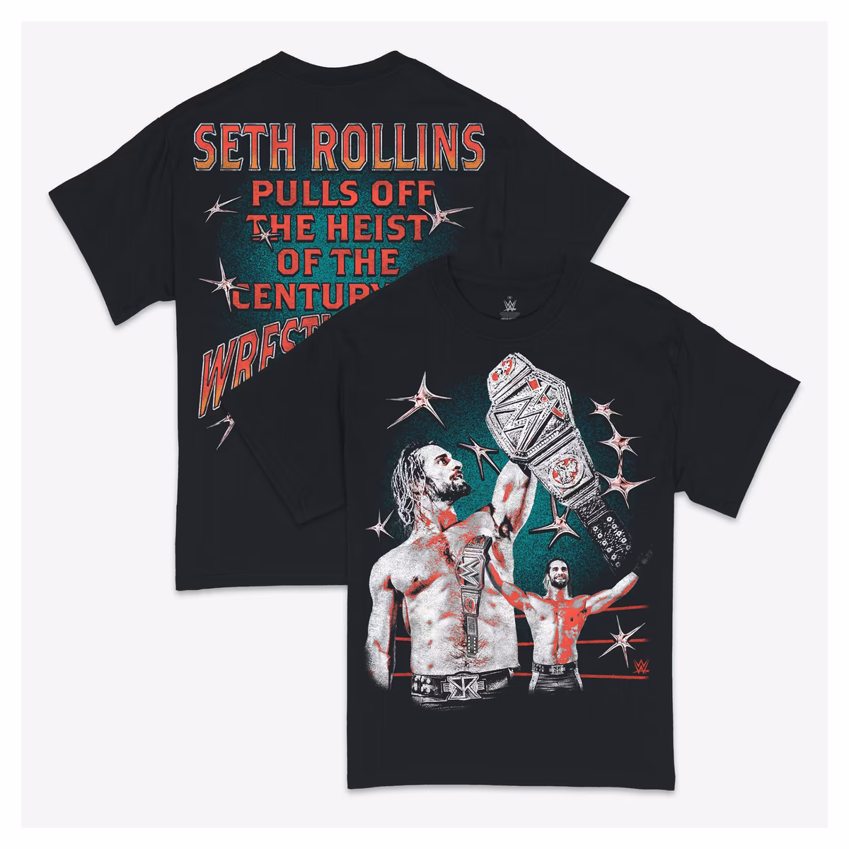 Men's Ripple Junction  Black Seth Rollins WrestleMania 31 Graphic T-Shirt