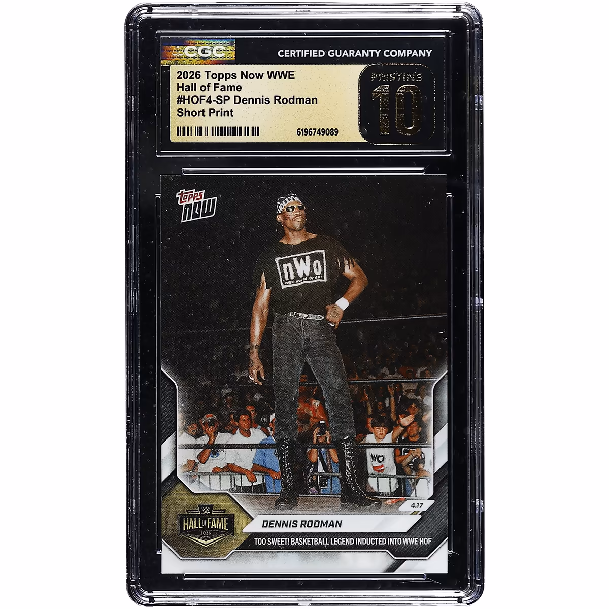 Dennis Rodman 2026 Topps Now WWE Hall of Fame Short Print #HOF4-SP CGC Authenticated PRISTINE 10 Card