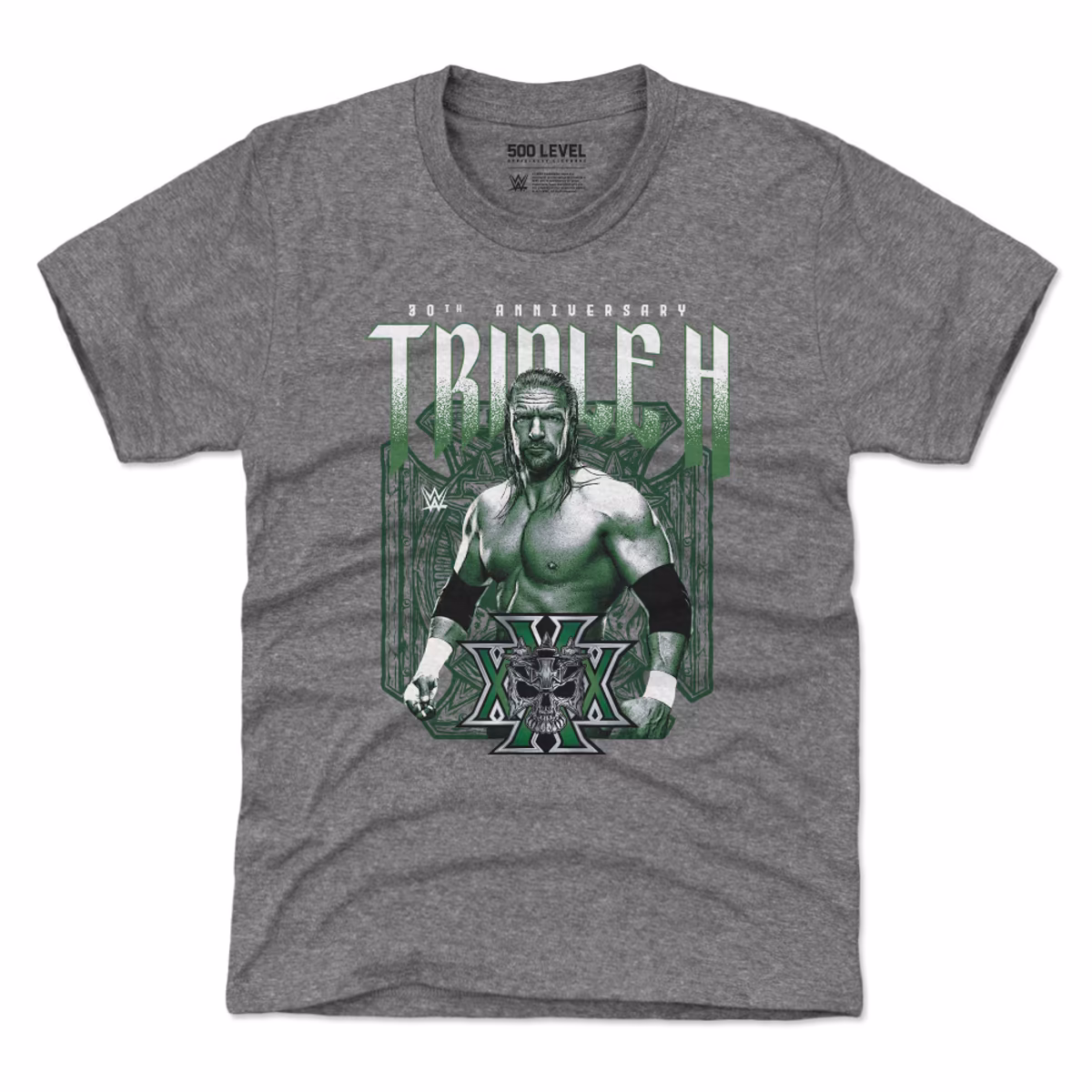 Youth 500 Level Heather Gray Triple H 30th Anniversary T-Shirt 9 Youth 500 Level Heather Gray Triple H 30th Anniversary T-Shirt