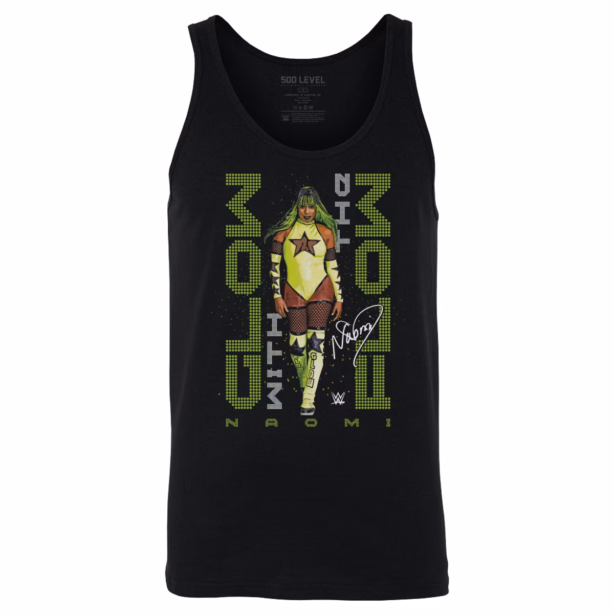 Men's 500 Level Black Naomi Glow With The Flow Pose Tank Top 3 Men's 500 Level Black Naomi Glow With The Flow Pose Tank Top