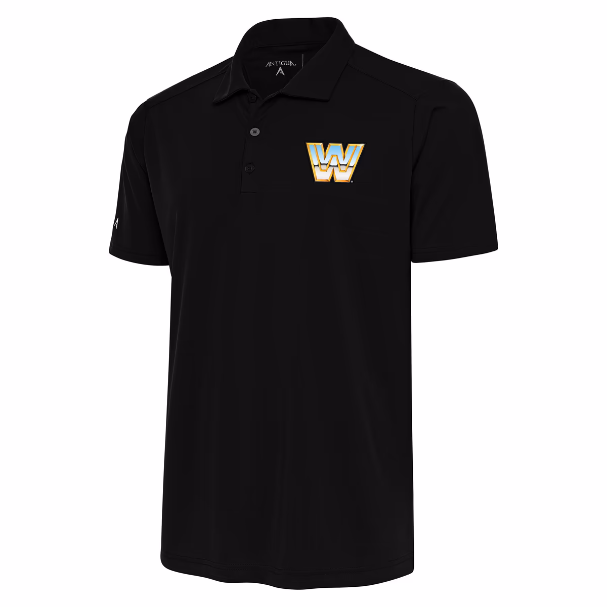 Men's Antigua Black WWE Tribute Polo 1 Men's Antigua Black WWE Tribute Polo