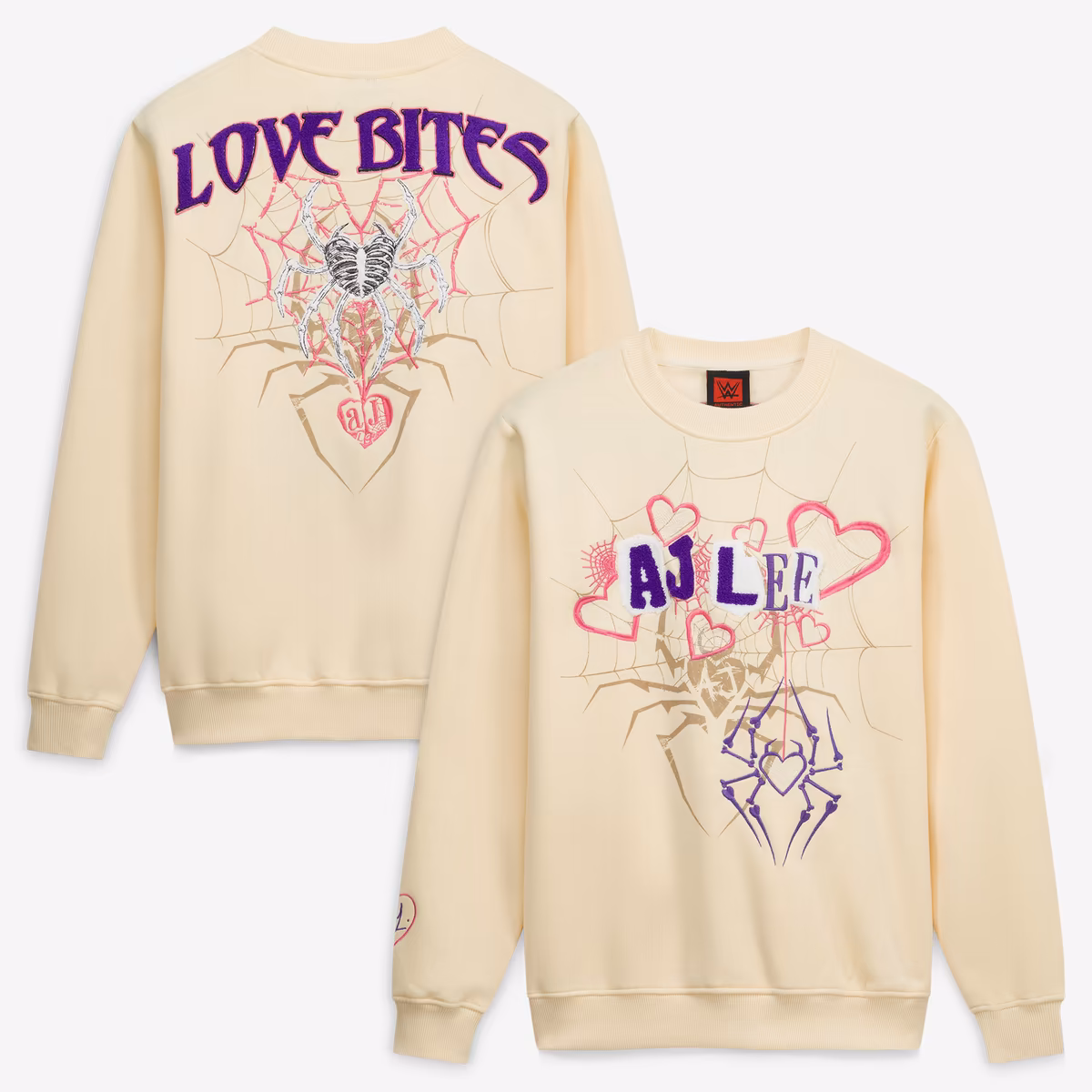 Men's Cream AJ Lee Love Bites Sweatshirt 9 Men's Cream AJ Lee Love Bites Sweatshirt