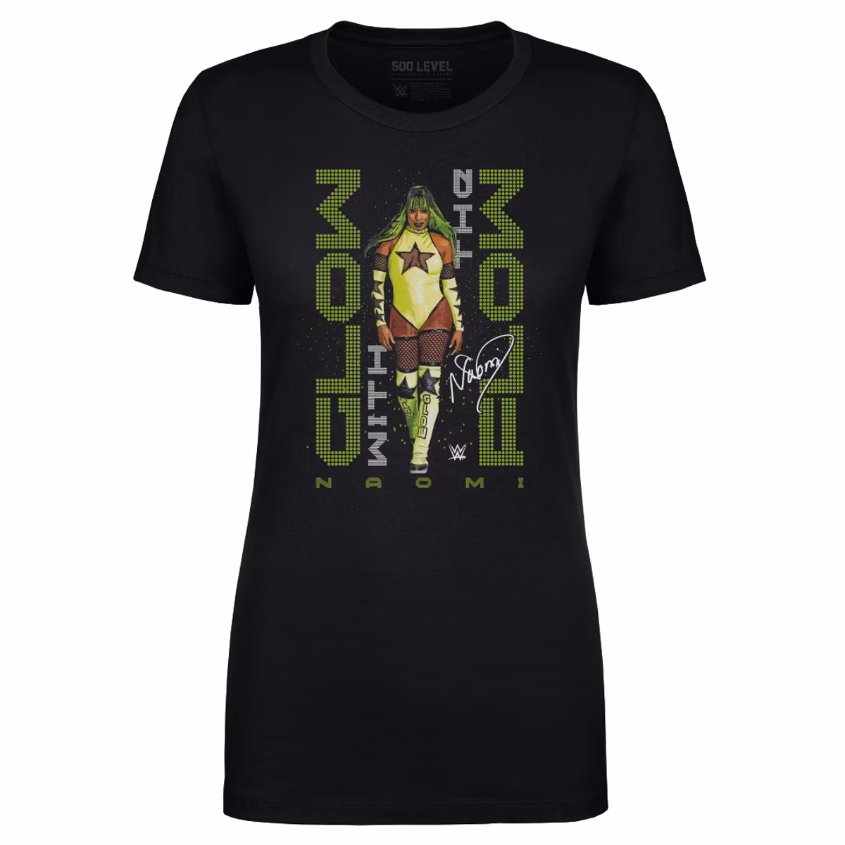 Women's 500 Level Black Naomi Glow With The Flow Pose T-Shirt 1 Women's 500 Level Black Naomi Glow With The Flow Pose T-Shirt