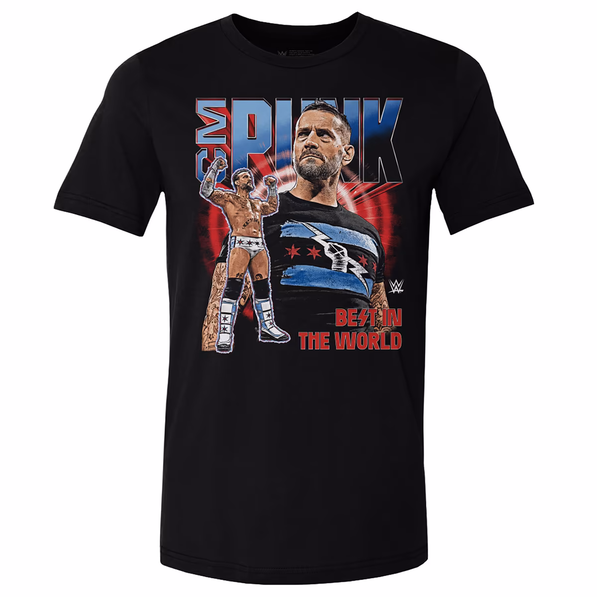 Men's 500 Level Black CM Punk Vintage Superstar T-Shirt 1 Men's 500 Level Black CM Punk Vintage Superstar T-Shirt