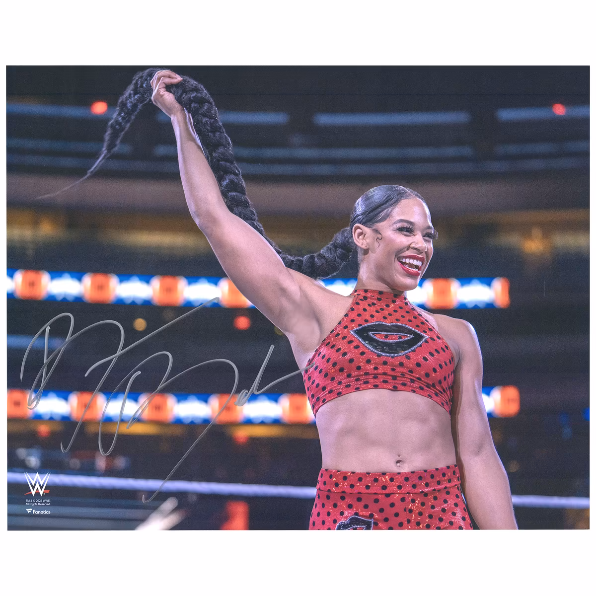 Bianca Belair Autographed 16" x 20" In Ring Whipping Hair Photograph 3 Bianca Belair Autographed 16" x 20" In Ring Whipping Hair Photograph