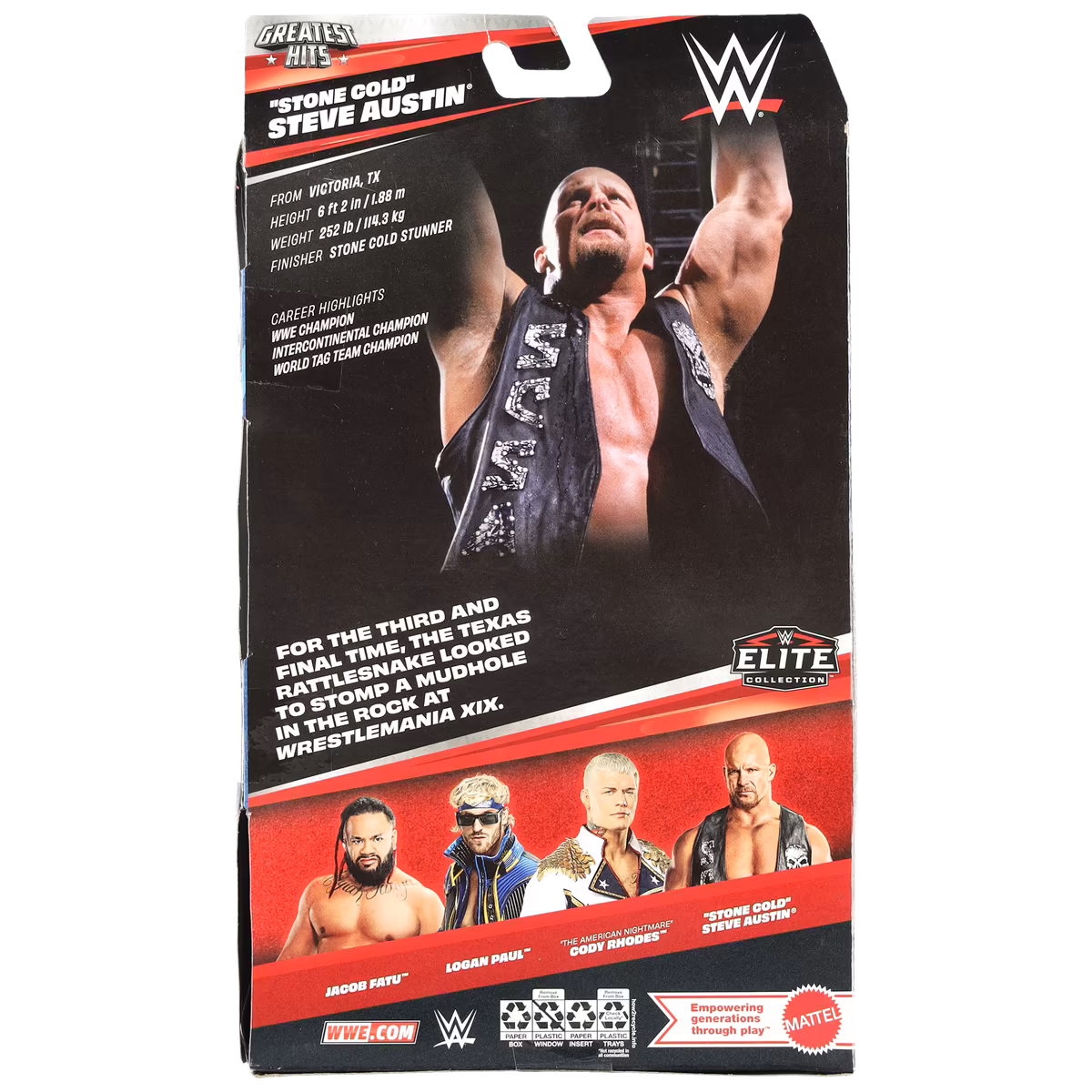 Mattel "Stone Cold" Steve Austin Elite Collection Greatest Hits Action Figure 3 Mattel "Stone Cold" Steve Austin Elite Collection Greatest Hits Action Figure