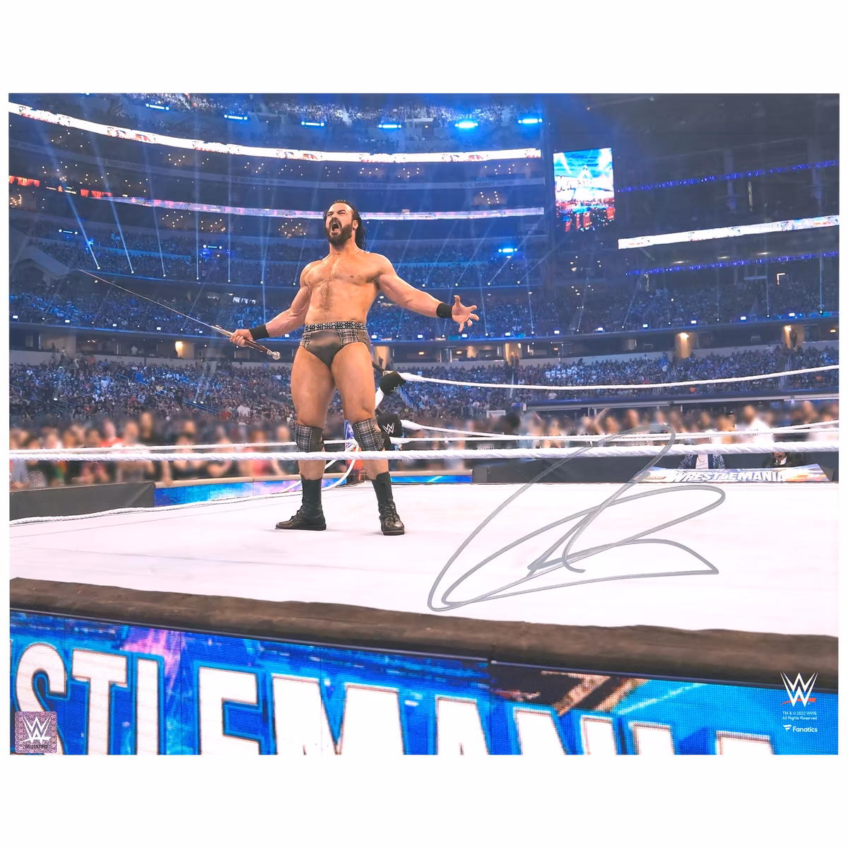 Drew McIntyre Autographed 16" x 20" In The Ring Holding a Sword Photograph 2 Drew McIntyre Autographed 16" x 20" In The Ring Holding a Sword Photograph