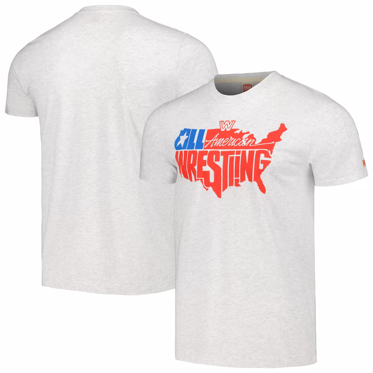 Men's Homage Heather Gray WWE All-American Wrestling Tri-Blend T-Shirt 1 Men's Homage Heather Gray WWE All-American Wrestling Tri-Blend T-Shirt
