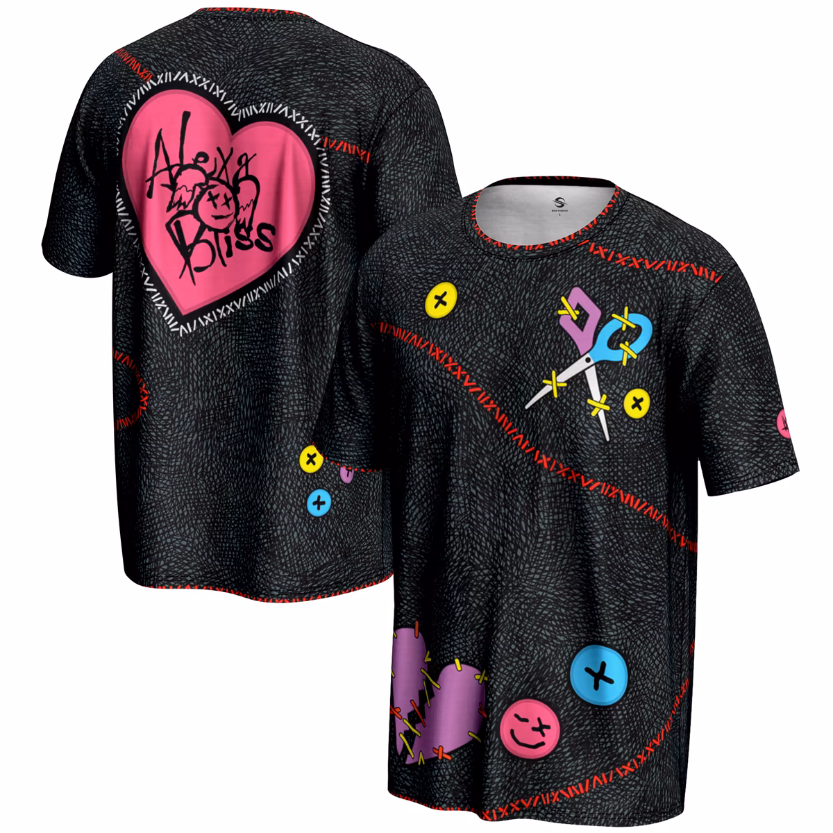 Men's ProSphere Black Alexa Bliss Doll T-Shirt