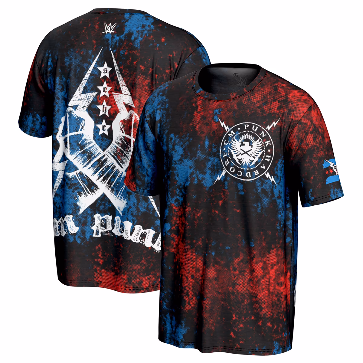 Men's ProSphere Black CM Punk Straight Edge Hardcore Champion T-Shirt
