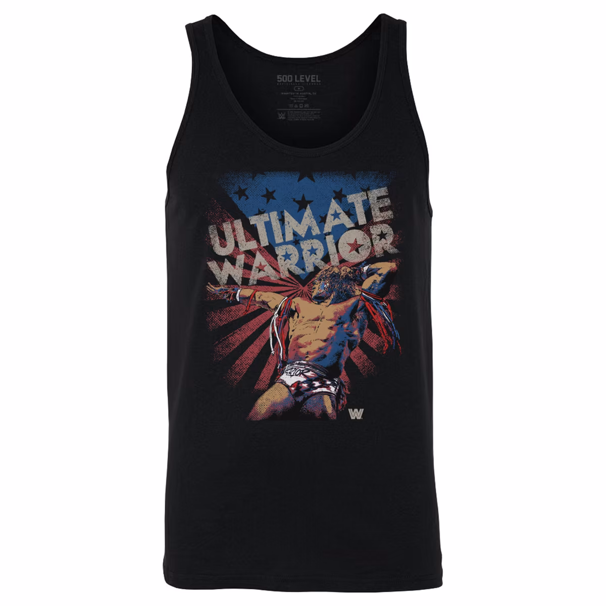 Men's 500 Level Black The Ultimate Warrior American Flag Tank Top 3 Men's 500 Level Black The Ultimate Warrior American Flag Tank Top
